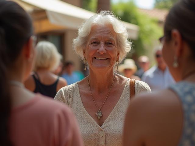 Casual photo of Bernice engaging with the community during a local event