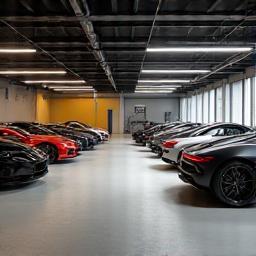 Spacious 5-car garage designed for luxury vehicles