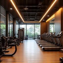 Private gym with modern equipment
